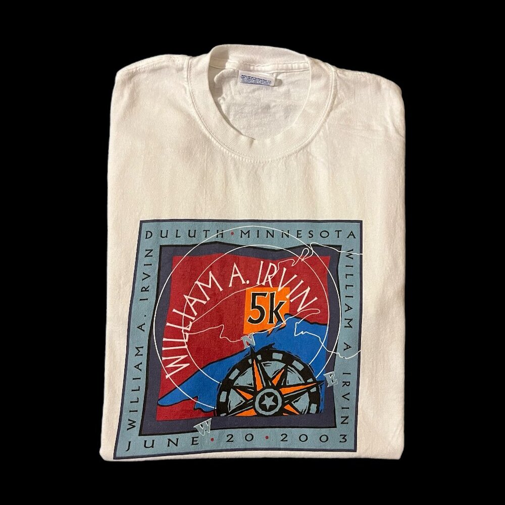Vintage 00s William A. Irvin Duluth Minnesota 5K Race White Casual T-shirt Sz M